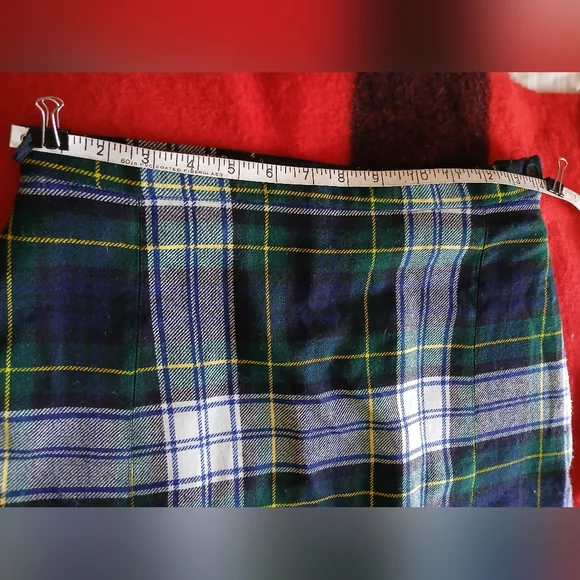 Vintage Rothmar Of Scotland plaid pleated wool skirt size 14 - Picture 3 of 8